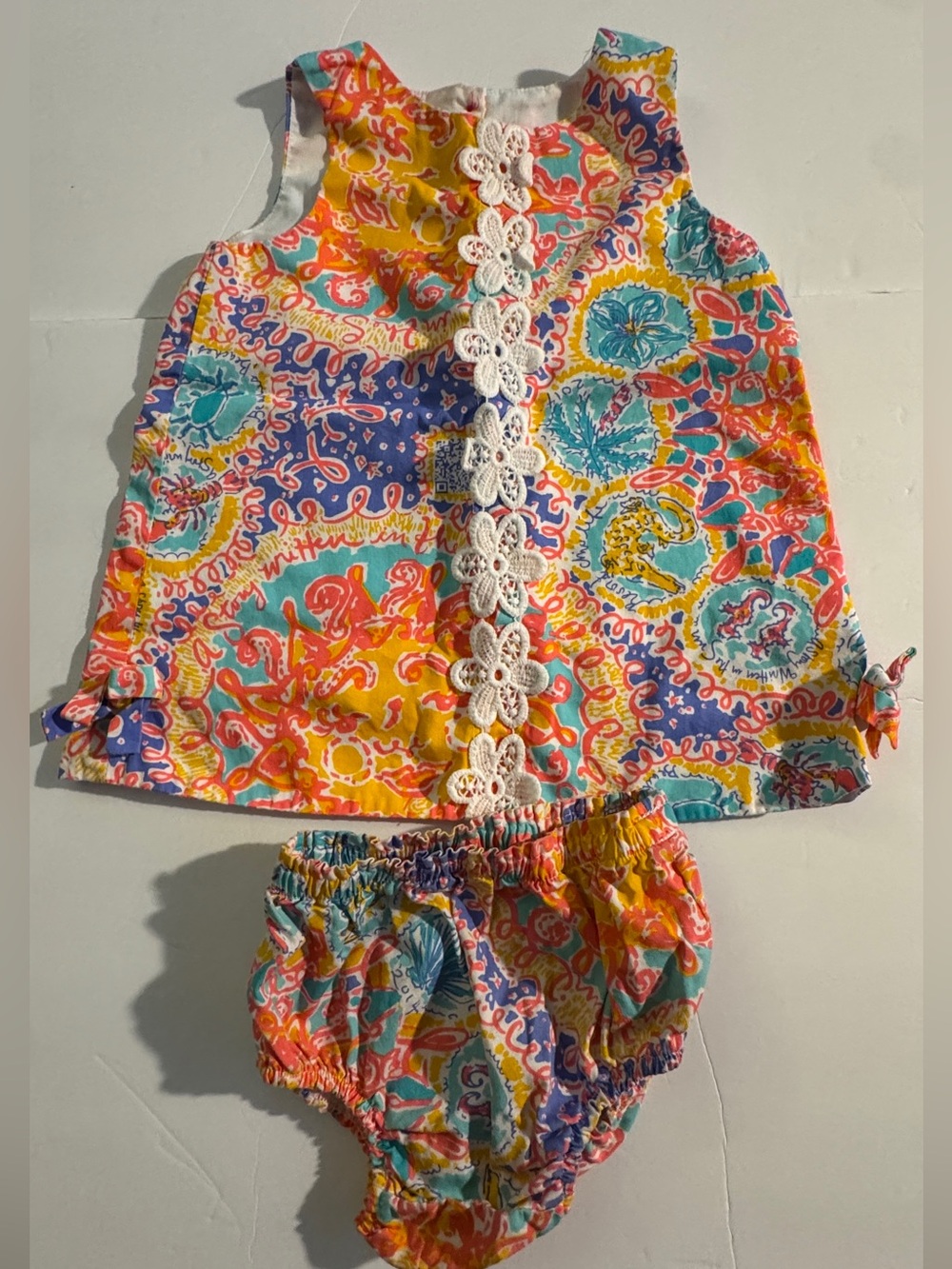 Lilly Pulitzer Multicolor Floral Lace-Trim Tank & Bloomers Set size 18-24 M